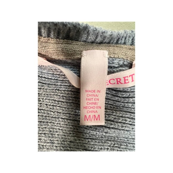 Victoria Secret Pink Sweater Women's Size: M Gray Pullover Knit Long Sleeve - Picture 6 of 9
